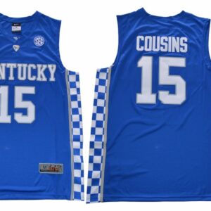 NCAA Kentucky Wildcats 15 DeMarcus Cousins Blue College Basketball Men Jersey