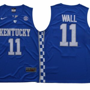 NCAA Kentucky Wildcats 11 John Wall Blue Basketball Men Jersey