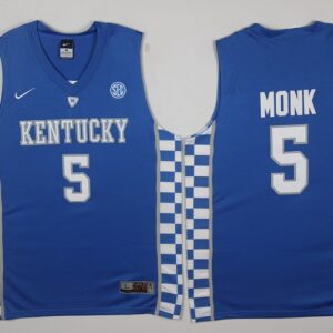 NCAA Kentucky Wildcats 5 Malik Monk Blue Basketball Men Jersey