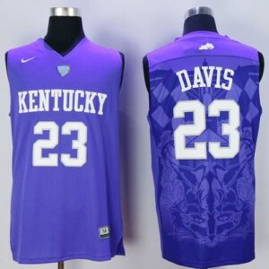NCAA Kentucky Wildcats 23 Anthony Davis Blue Basketball Men Jersey