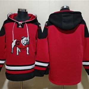 NCAA Georgia Bulldogs Blank Red Ageless Must-Have Lace-Up Pullover Hoodie