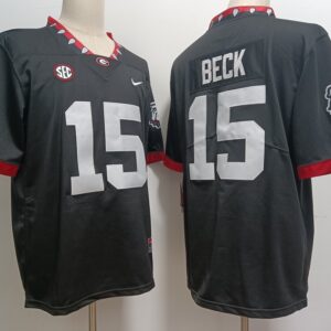 NCAA Bulldogs 15 Carson Beck Black Vapor Limited Men Jersey