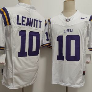 LSU Tigers 10 Sam Leavitt White F.U.S.E. Vapor Limited Men Jersey