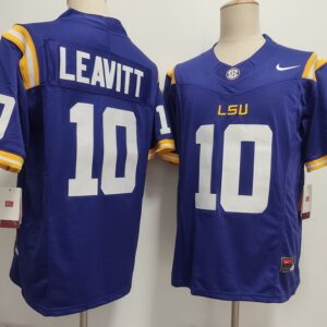 LSU Tigers 10 Sam Leavitt  Purple F.U.S.E. Vapor Limited Men Jersey