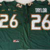 NCAA Miami Hurricanes 26 Sean Taylor Green Men Jersey