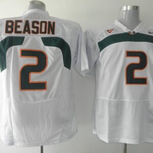 NCAA Miami Hurricanes 2 Jon Beason White Men Jersey