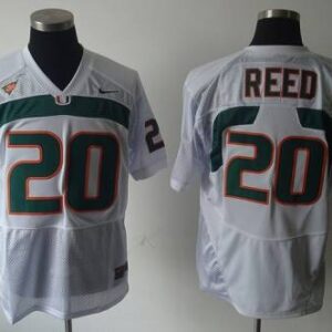 NCAA Miami Hurricanes 20 Ed Reed White Men Jersey