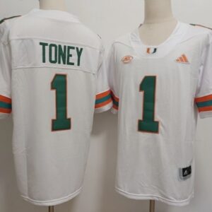 Miami Hurricanes 1 Toney White Vapor Limited Men Jersey