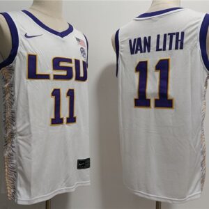 NCAA LSU Tigers 11 Hailey Van Lith White Vapor Limited Men Jersey