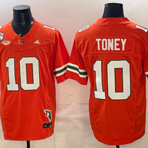Miami Hurricanes 10 Toney Orange F.U.S.E. Vapor Limited Men Jersey