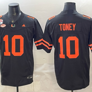 Miami Hurricanes 10 Toney Black F.U.S.E. Vapor Limited Men Jersey with Patches