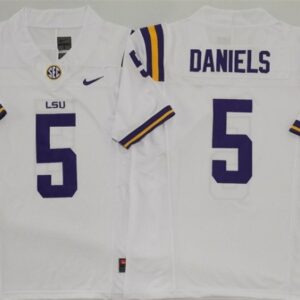 NCAA LSU Tigers 5 Jayden Daniels White F.U.S.E. Vapor Limited Men Jersey