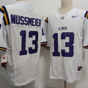 NCAA LSU Tigers 13 Garrett Nussmeier White F.U.S.E. Vapor Limited Men Jersey
