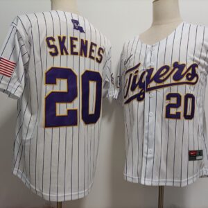 NCAA LSU Tigers 20 Paul Skenes White Vapor Limited Men Jersey