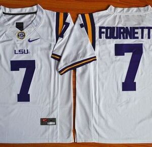 NCAA LSU Tigers 7 Leonard Fournette White Limited Men Jersey