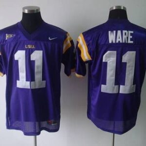 NCAA LSU Tigers 11 Spencer Ware Purple Men Jersey