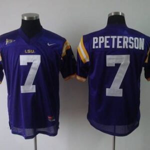 NCAA LSU Tigers 7 P.Peterson Purple Men Jersey