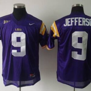 NCAA LSU Tigers 9 Jordan Jefferson Purple Men Jersey