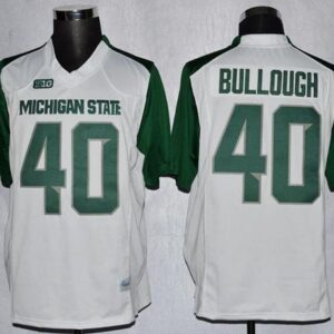 NCAA Michigan State SpartansMiami Hurricanes 40 Max Bullough White and Green Men Jersey