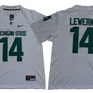 NCAA Michigan State Spartans 14 Brian Lewerke White Nike Legend Men Jersey