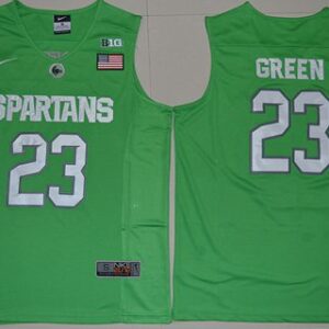 NCAA Michigan State SpartansMiami Hurricanes 23 Draymond Green Apple Green Basketball Men Jersey