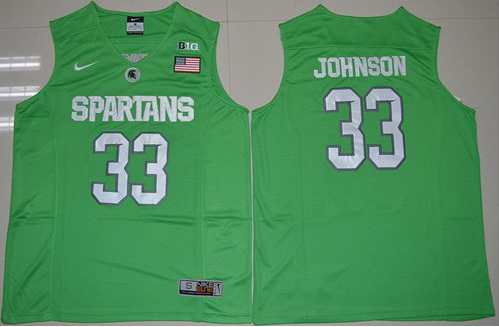 NCAA Michigan State SpartansMiami Hurricanes 33 Magic Johnson Apple Green Basketball Men Jersey