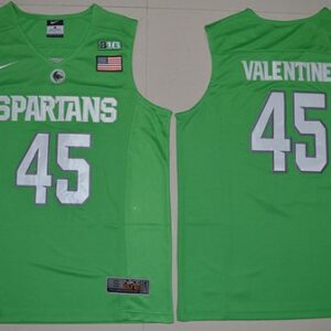 NCAA Michigan State SpartansMiami Hurricanes 45 Denzel Valentine Apple Green Basketball Men Jersey
