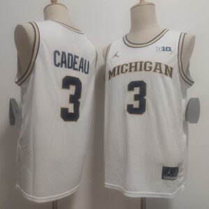 Michigan Wolverines 3 Elliot Cadeau White Vapor Limited Men Jersey