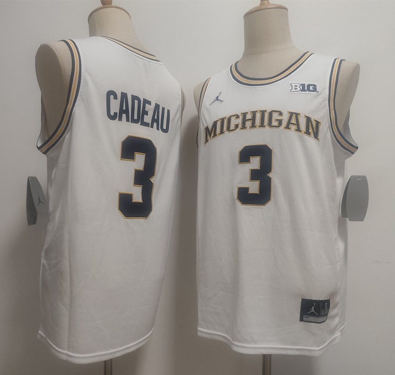 Michigan Wolverines 3 Elliot Cadeau White Vapor Limited Men Jersey