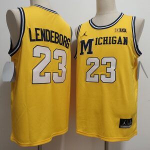 Michigan Wolverines 23 Yaxel Lendeborg Gold Vapor Limited Men Jersey