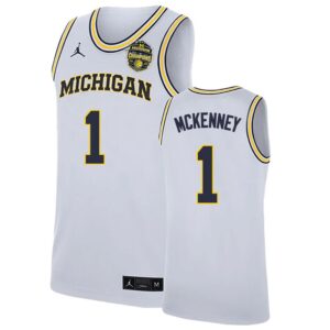 Michigan Wolverines 1 Trey McKenney White 2026 Champion Men Jersey