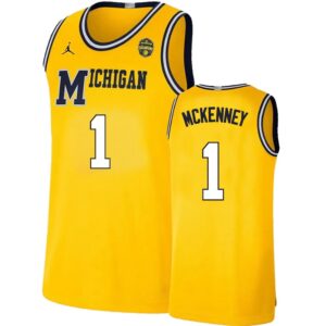 Michigan Wolverines 1 Trey McKenney  Yellow 2026 Champion Men Jersey 1