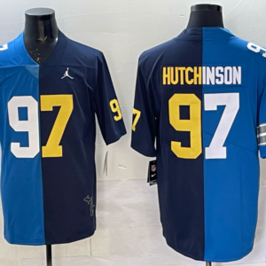 & NCAA Wolverines & Lions 97 Aidan Hutchinson Blue Navy Vapor Limited Men Jersey