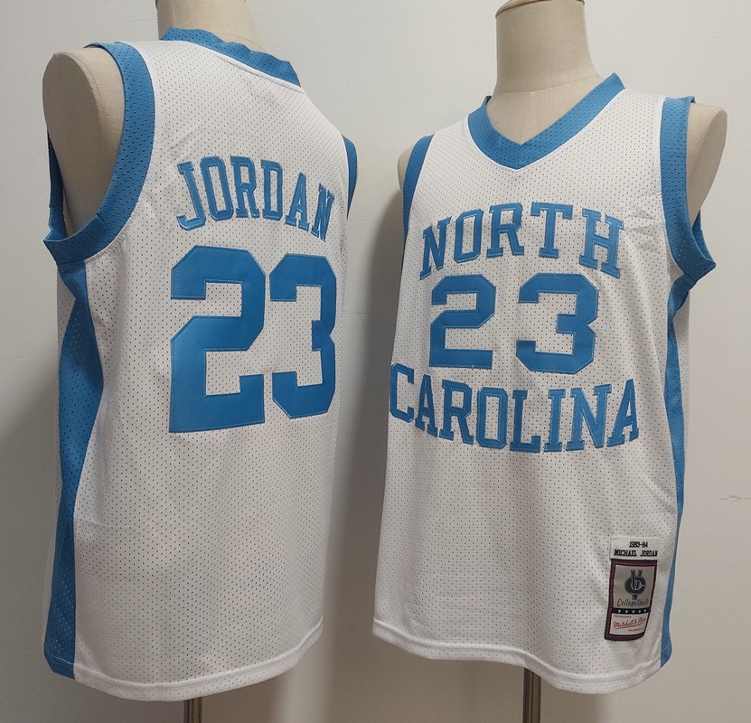 NCAA North Carolina Tar Heels 23 Michael Jordan 1983-84 White Vapor Limited Men Jersey