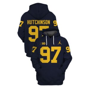 NCAA Wolverines 97 HUTCHINSON Navy Hoodie