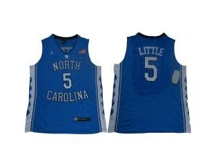NCAA North Carolina 5 Nassir Little College Basketball Blue Men Jersey