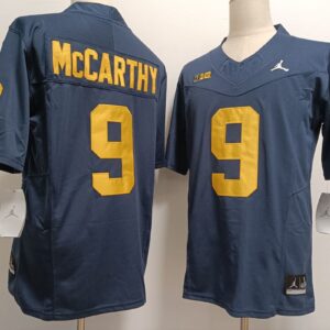 NCAA Wolverines 9 JJ Mccarthy Navy Silver Jordan 2023 F.U.S.E Vapor Limited Men Jersey