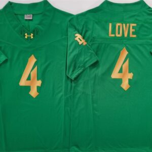 NCAA Notre Dame Fighting Irish 4 Jeremiyah Love Green F.U.S.E. Vapor Limited Men Jersey 1