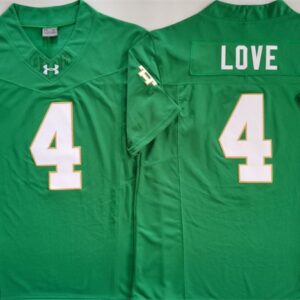 NCAA Notre Dame Fighting Irish 4 Jeremiyah Love Green F.U.S.E. Vapor Limited Men Jersey