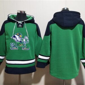 NCAA Notre Dame Fighting Irish Green Ageless Must-Have Lace-Up Pullover Hoodie