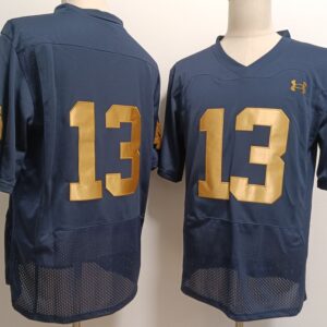 NCAA Notre Dame Fighting Irish 13 Riley Leonard Navy Vapor Limited Men Jersey