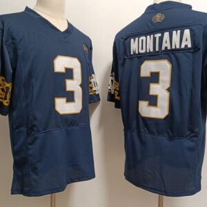 NCAA Notre Dame Fighting Irish 3 Joe Montana Navy Vapor Limited Men Jersey