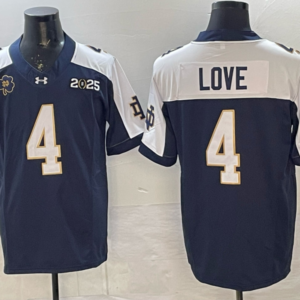 NCAA Notre Dame Fighting Irish 4 Jeremiyah Love Navy F.U.S.E. Vapor Limited Men Jersey