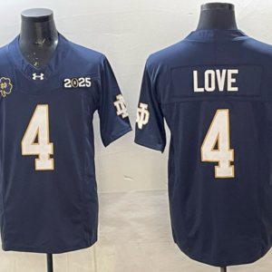 NCAA Notre Dame Fighting Irish 4 Jeremiyah Love Navy F.U.S.E. Vapor Limited Men Jersey