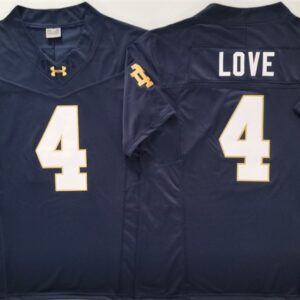 NCAA Notre Dame Fighting Irish 4 Jeremiyah Love Navy F.U.S.E. Vapor Limited Men Jersey