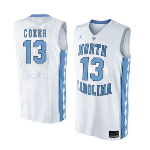 NCAA North Carolina Tar Heels 13 Kanler Coker White Basketball Men Jersey
