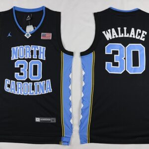 NCAA North Carolina Tar Heels 30 Rasheed Wallace Black Basketball Swingman Men Jersey