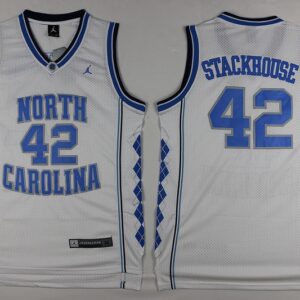 NCAA North Carolina Tar Heels 42 Jerry Stackhouse White Basketball Swingman Men Jersey
