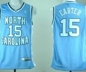 NCAA North Carolina Tar Heels 15 Vince Carter Blue Men Jersey