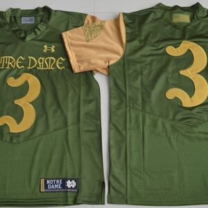 NCAA Notre Dame Fighting Irish 3 Joe Montana 2016 Shamrock Series Premier Olive Green Football Men Jersey